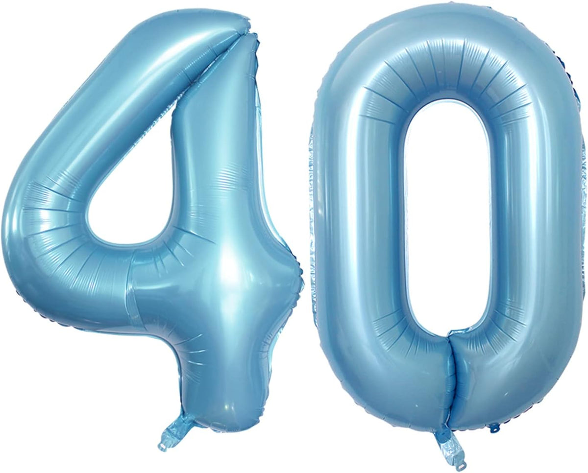 GOER Number 40 Balloons for 40th Birthday Party Decorations,42 Inch Jumbo Foil Helium Balloons for