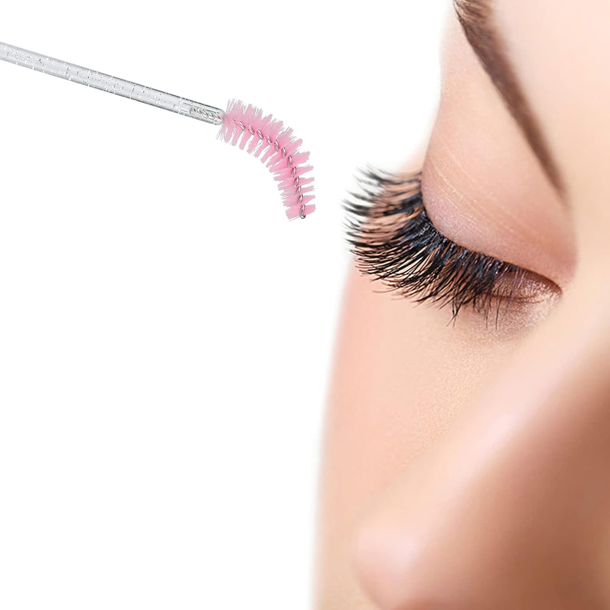 G2PLUS 300PCS Disposable Mascara Brushes, Crystal Lash Brush Makeup Kit, Adjustable Eyelash