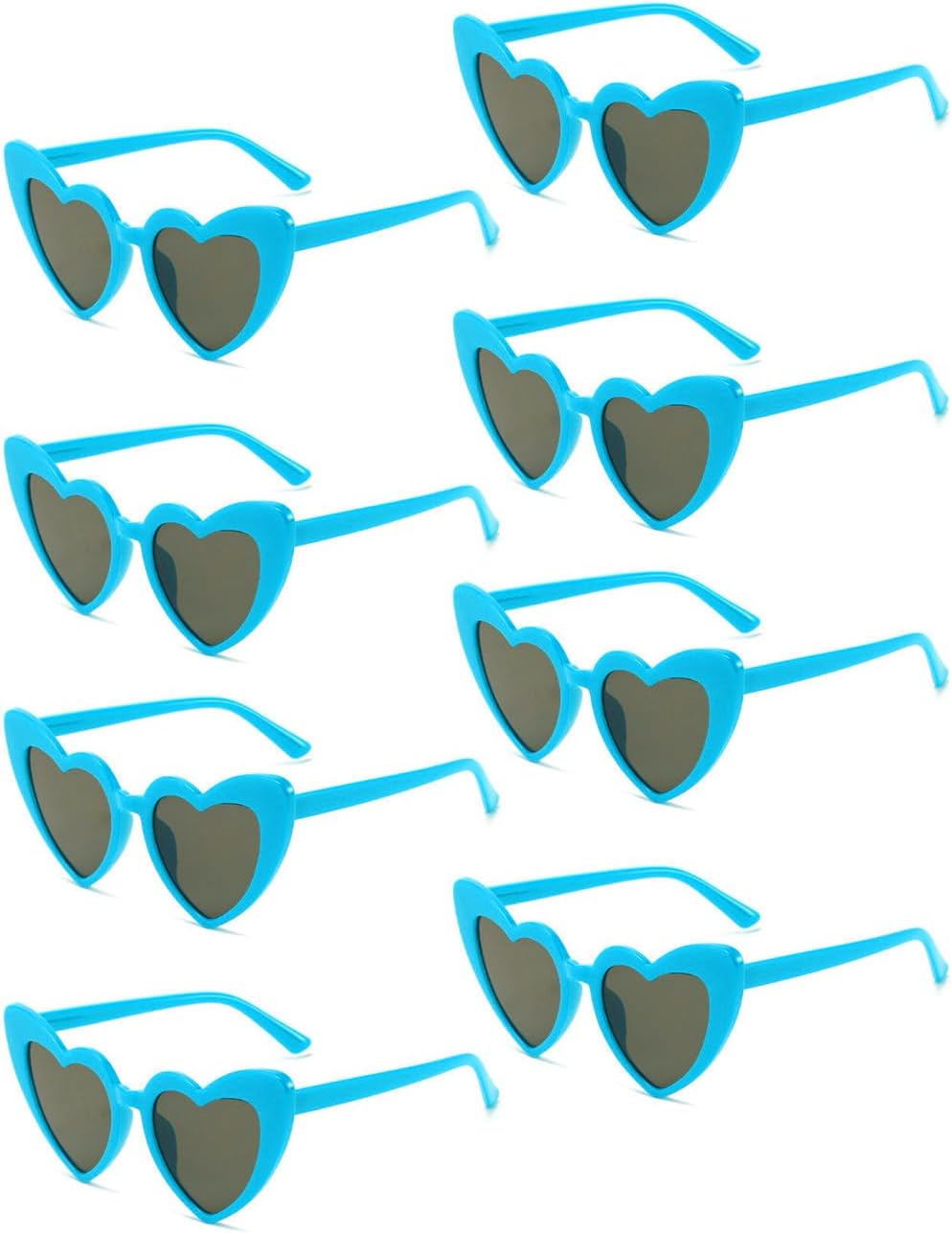 8 Pack Heart Sunglasses Vintage Cat Eye Heart Glasses Retro Bachelorette Bride Sunglasses Bulk for