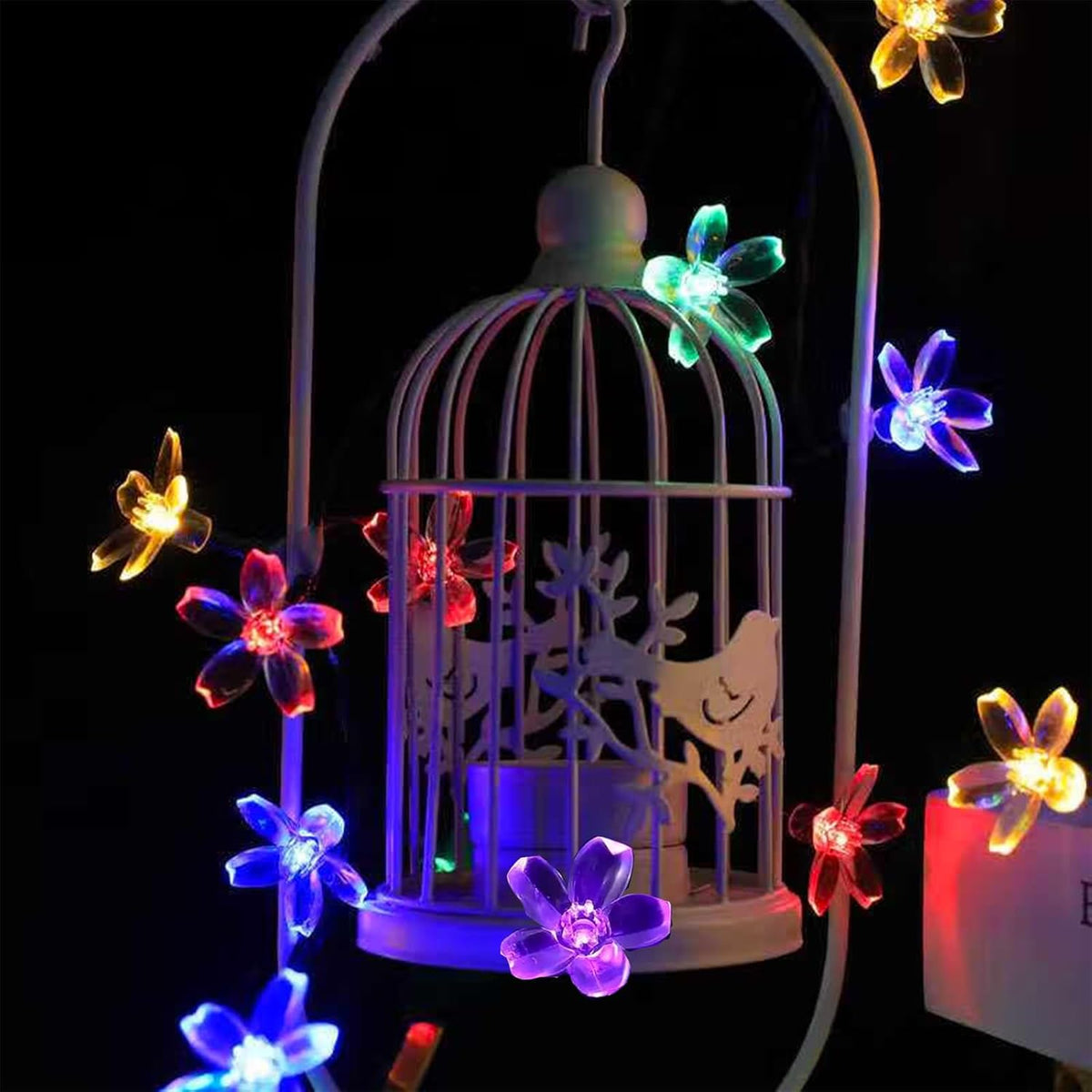 Battery Operated and USB Plug in Fairy Flower String Lights, 10ft 30 LED Cherry Blossom 8 Modes