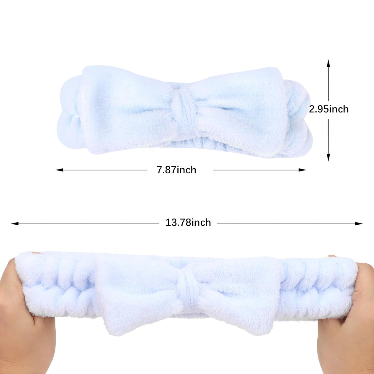 Semato 8 Pcs Blue Spa Headband Bachelorette Party Favor Set Skincare Headbands for Women Gifts and