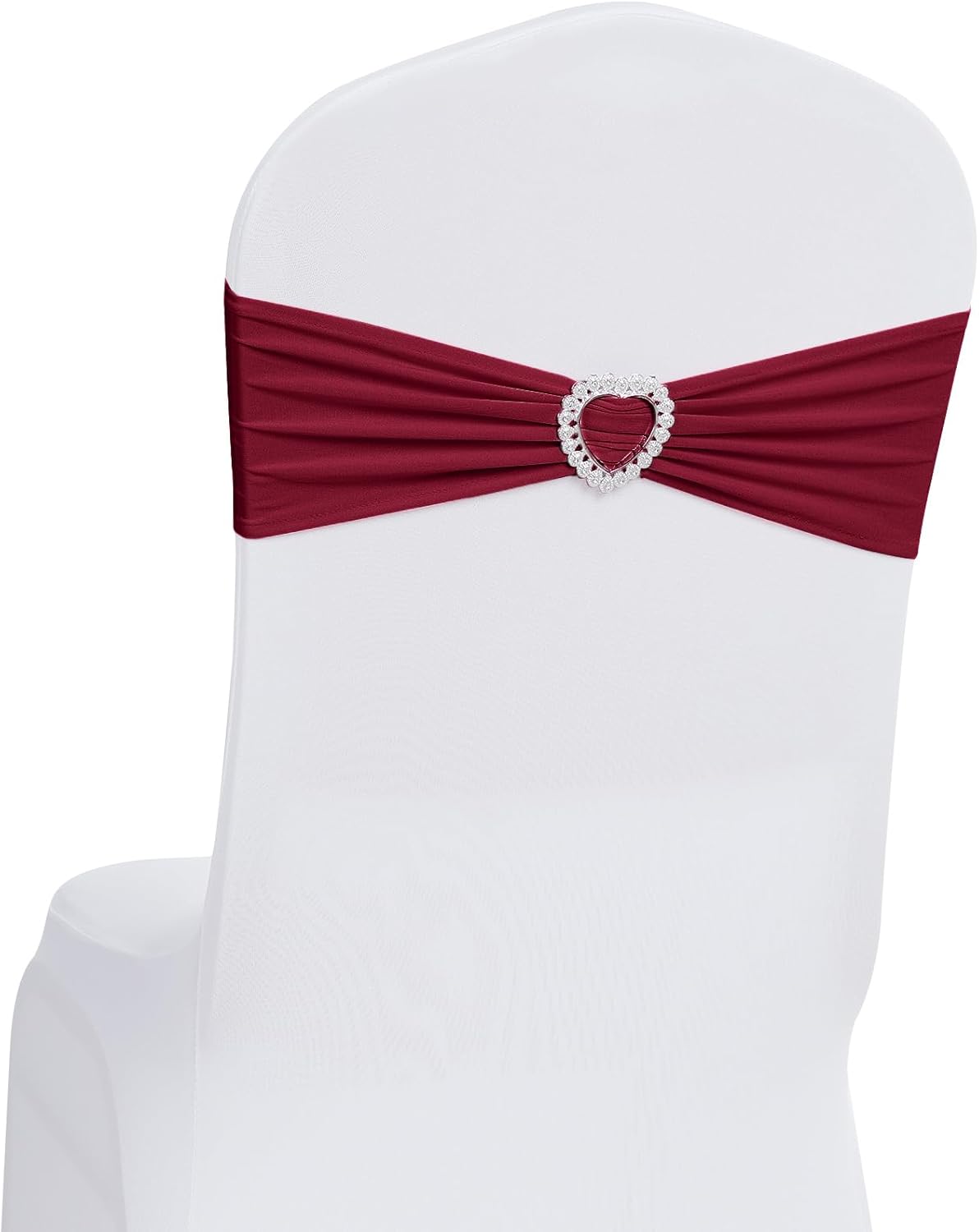 Howhic Pack of 120 Spandex Chair Sashes Bows Stretch Chair Cover Band with Buckle Slider Universal