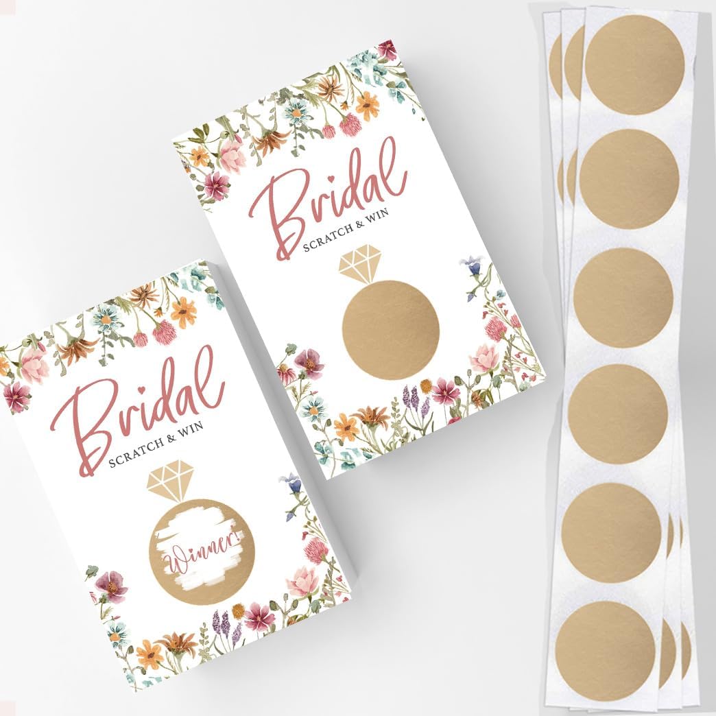 Printed Party Bridal Shower Games – Scratch Off Raffle Cards, Fun Wedding Shower Game, Love In