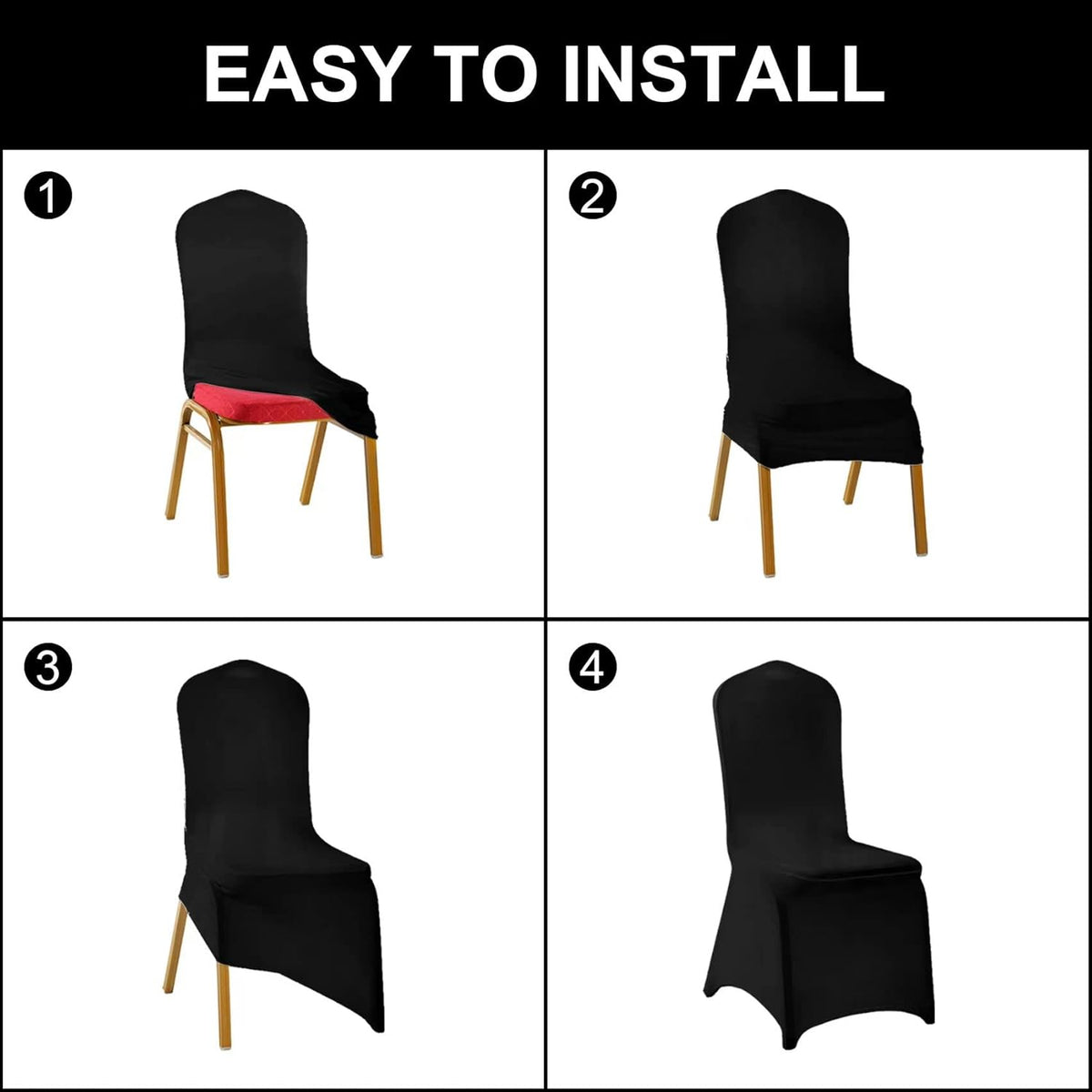 SUPERO Waterproof Spandex Chair Cover 25PCS, Stretch Dining Chair Covers, Polyester Outdoor Chair