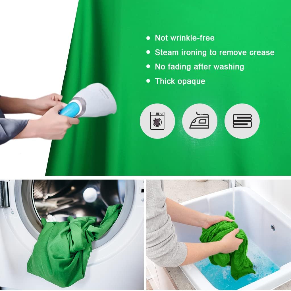 10X12ft Green Screen Backdrop for Photography, LCUIRC Chromakey Polyester Collapsible Greenscreen