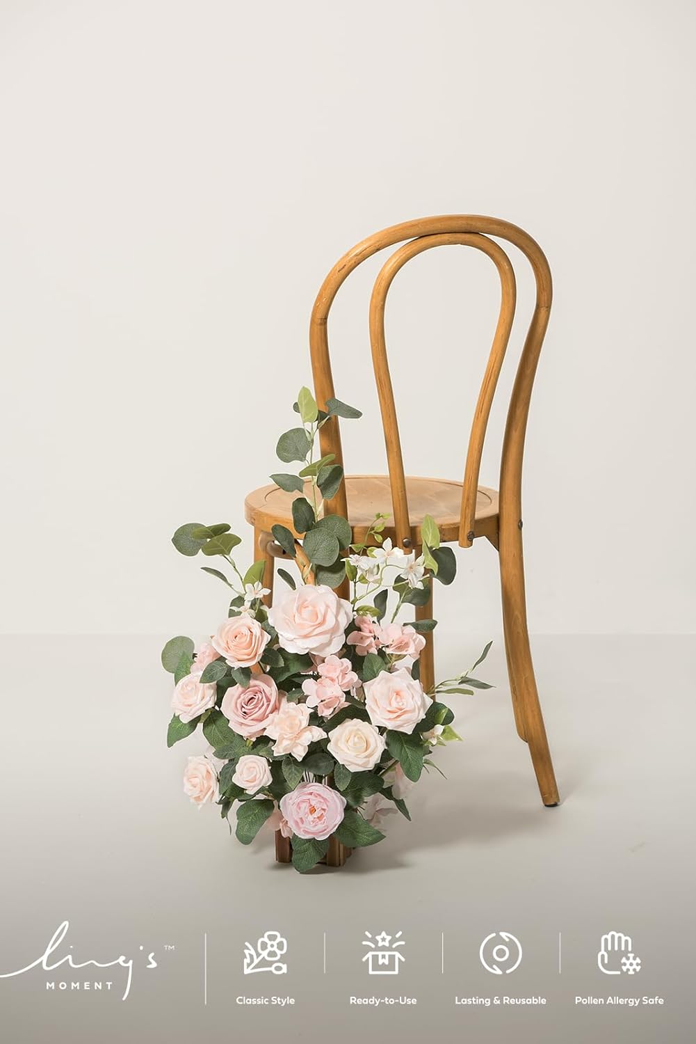 Ling's Moment 17.5" Tall Standing Artificial Flowers Arrangements 4 pcs Wedding Aisle Runner Chair