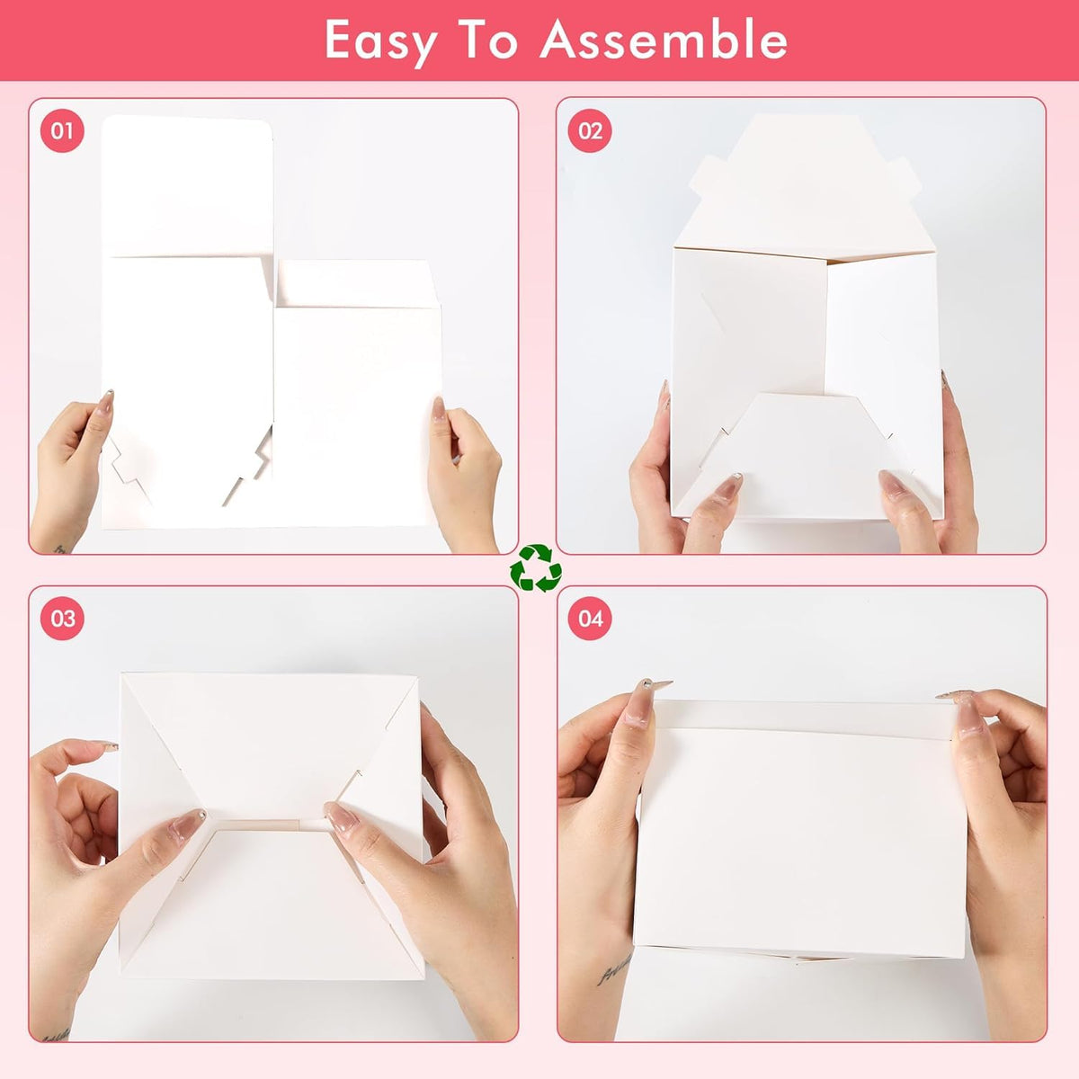 MESHA Gift Boxes 6x6x4'' 400 Pack White, Small Cardboard Gift Box with Lids Bridesmaid Proposal