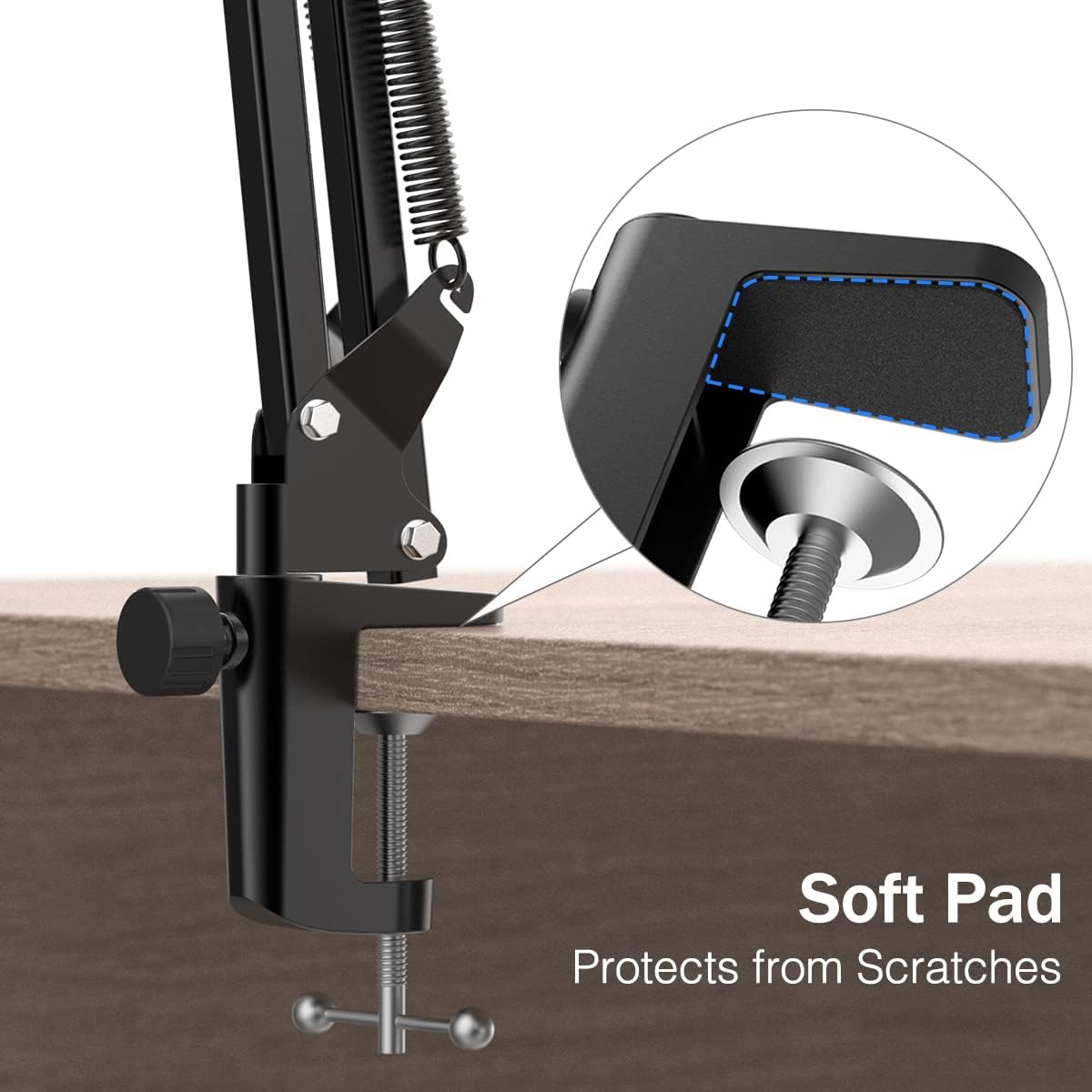 Microphone Arm Stand, FIFINE Suspension Boom Scissor Mic Stand with Heavy Duty Clamp, 3/8" to 5/8"