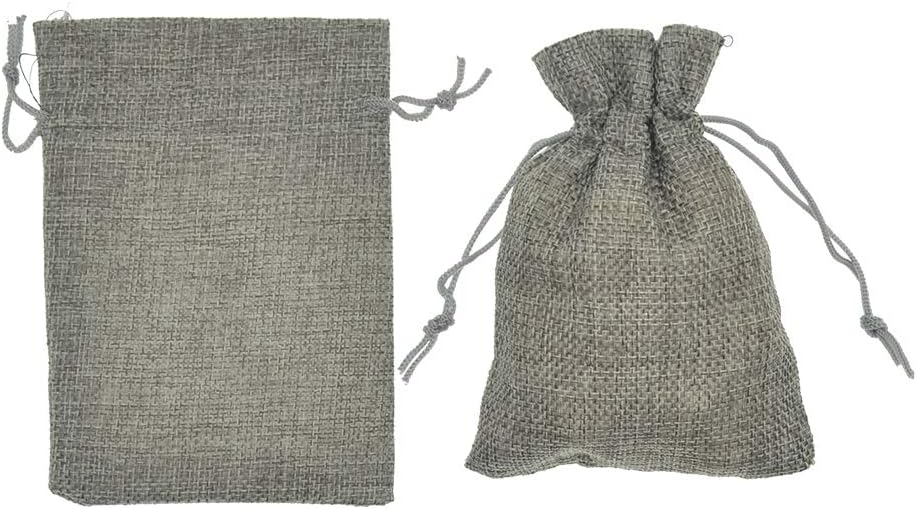 20pcs Burlap Bags 5x7 Inch, Linen Drawstring Gift Bags, Wedding Party Christmas Favor Bags Jewelry