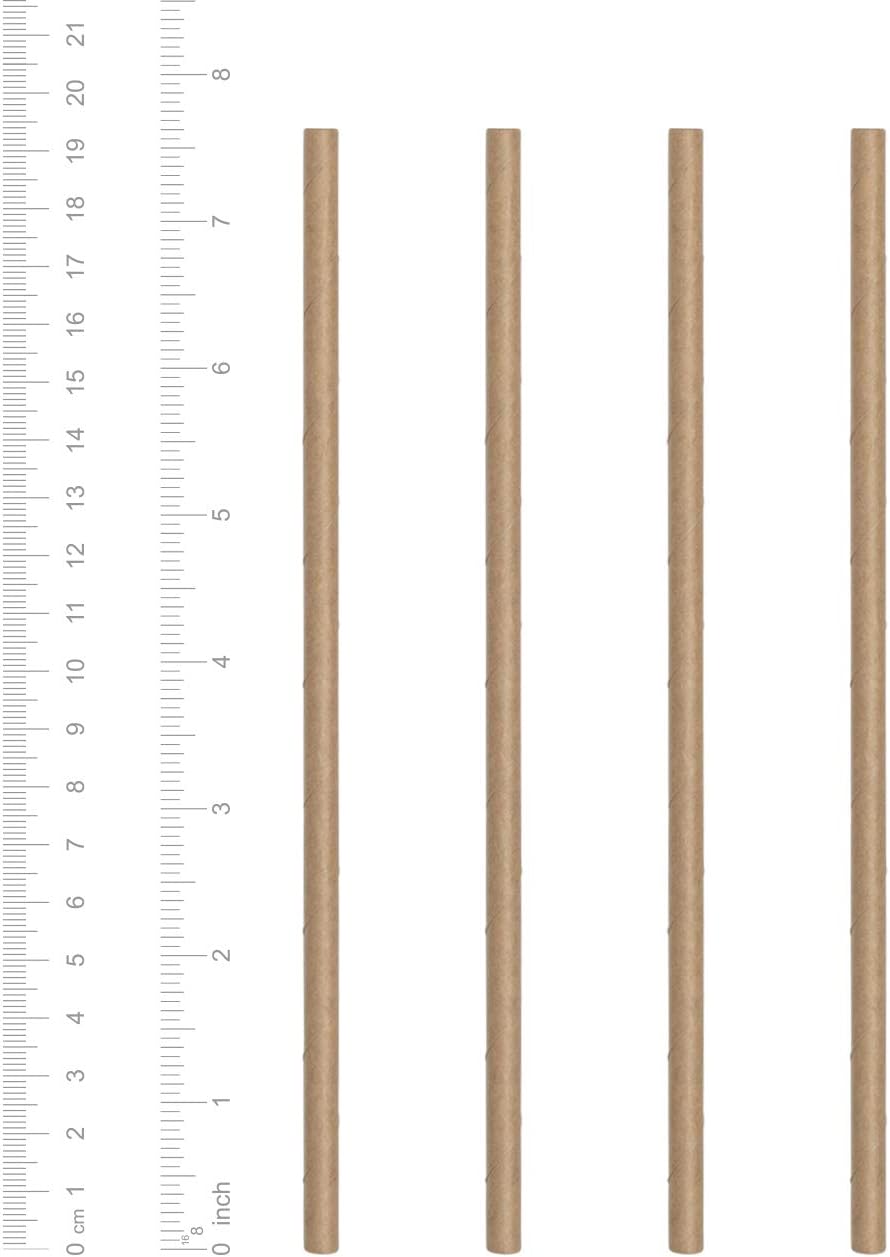 Comfy Package [200 Pack] Kraft Paper Straws, 100% Biodegradable & Ink-free, Straws for drinking and