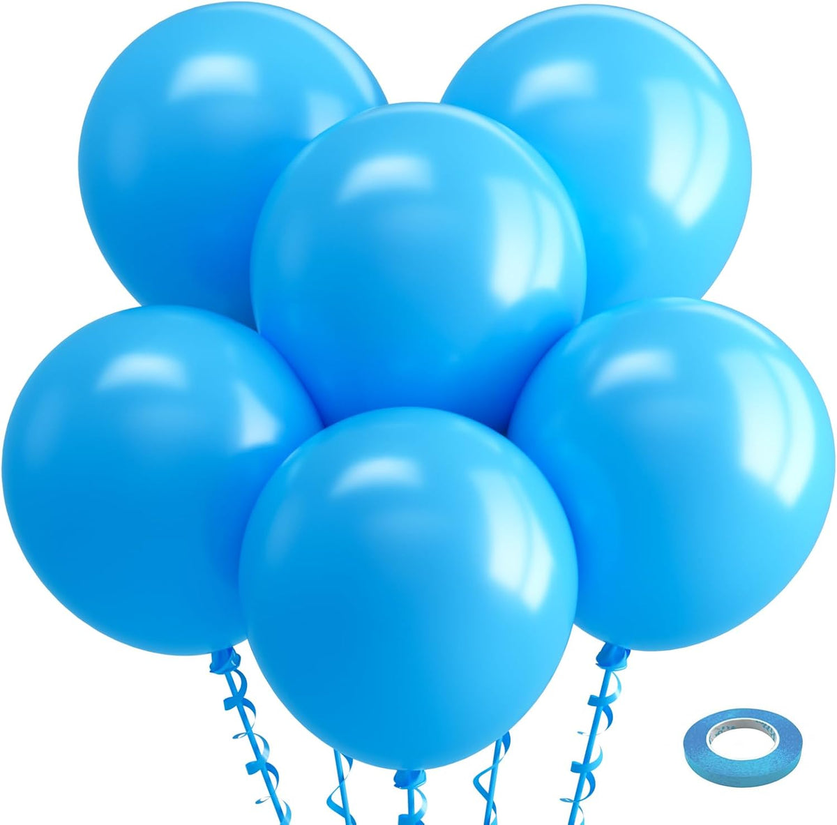 Bezente Blue Balloons 18 Inch - 30 Pack Large Thick Light Blue Balloons Big Round Blue Latex