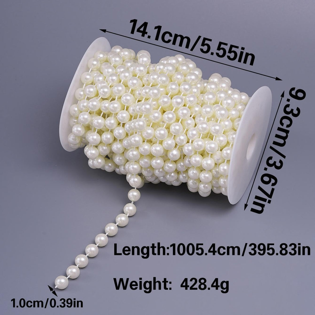 20 Yards/59 Feet Pearl Garland Craft String Pearls, Faux Pearl for Wedding Party Decoration