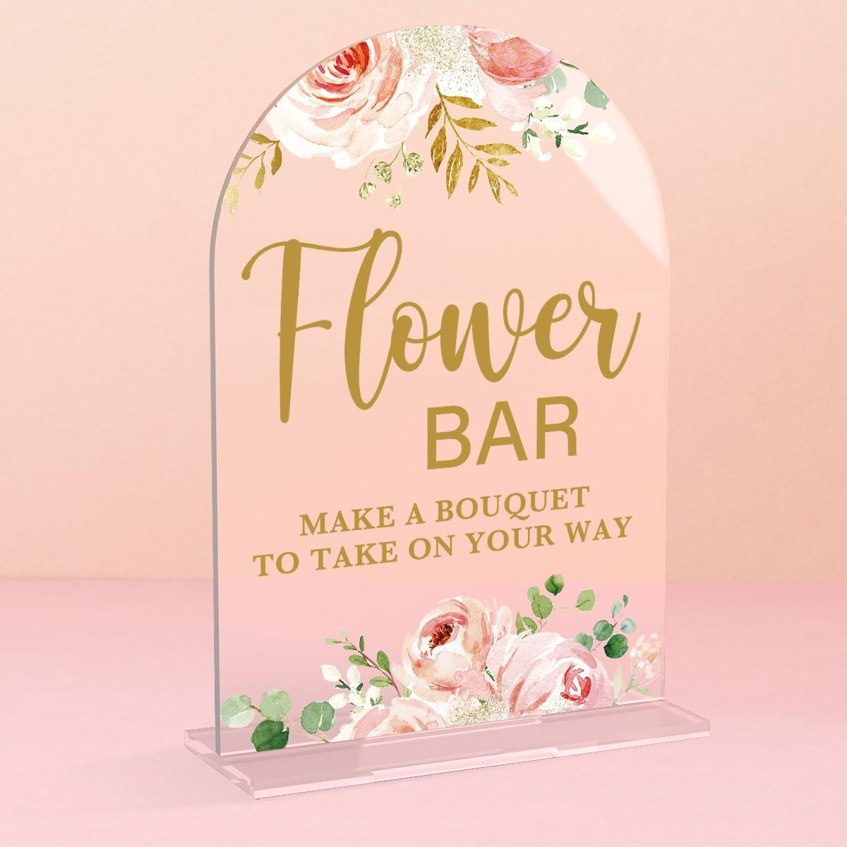 Acrylic Wedding Signs, Flower Bar Desk Decor, Flower Bar Signs for Ceremony, Modern Calligraphy