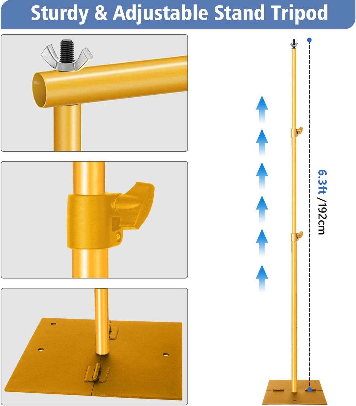 Pipe and Drape Photography Backdrop Stand Kit - Titanium Gold Adjustable Photo Background Stand