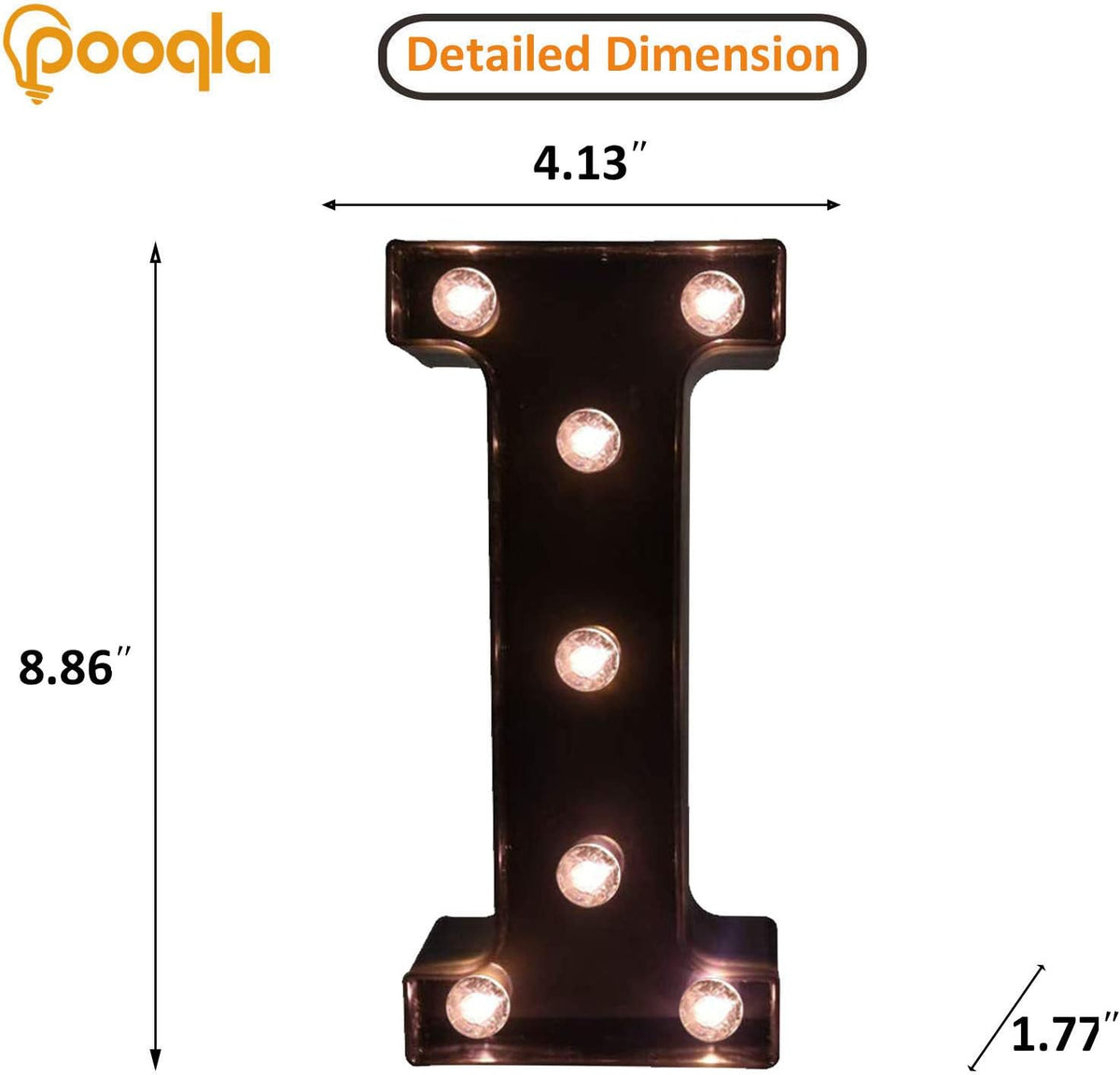 Pooqla Decorative LEDs Illuminated Letter Marquee Sign - Alphabet Marquee Letters with Lights for