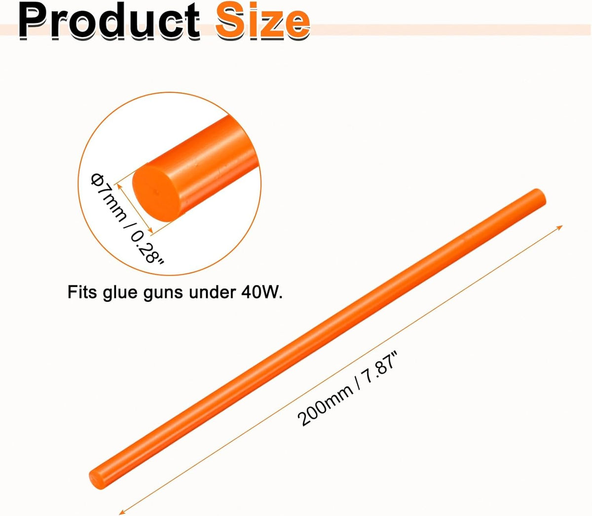 HARFINGTON 10pcs Hot Glue Sticks 0.28" Dia x 7.87" Long EVA Mini Hot Melt Adhesive Glue Stick for