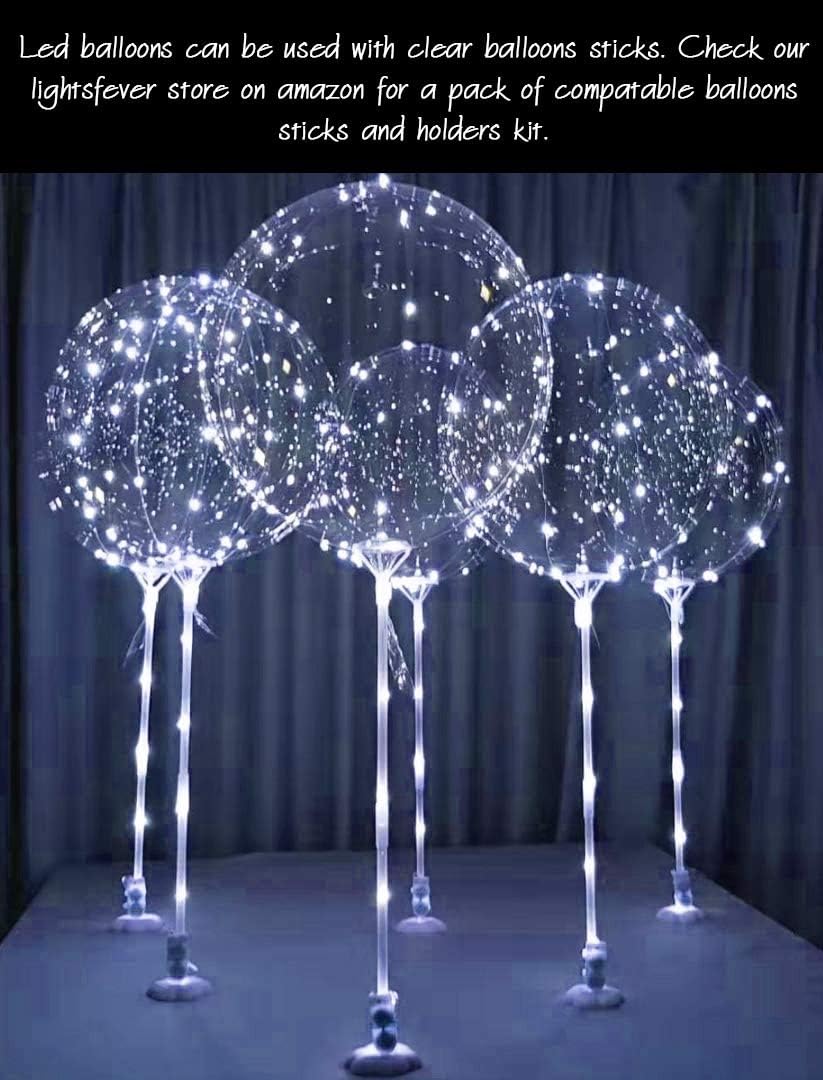 White LED Balloons Light up Bobo Party Balloons DIY kit-Clear Cold White LED Balloons for Helium or
