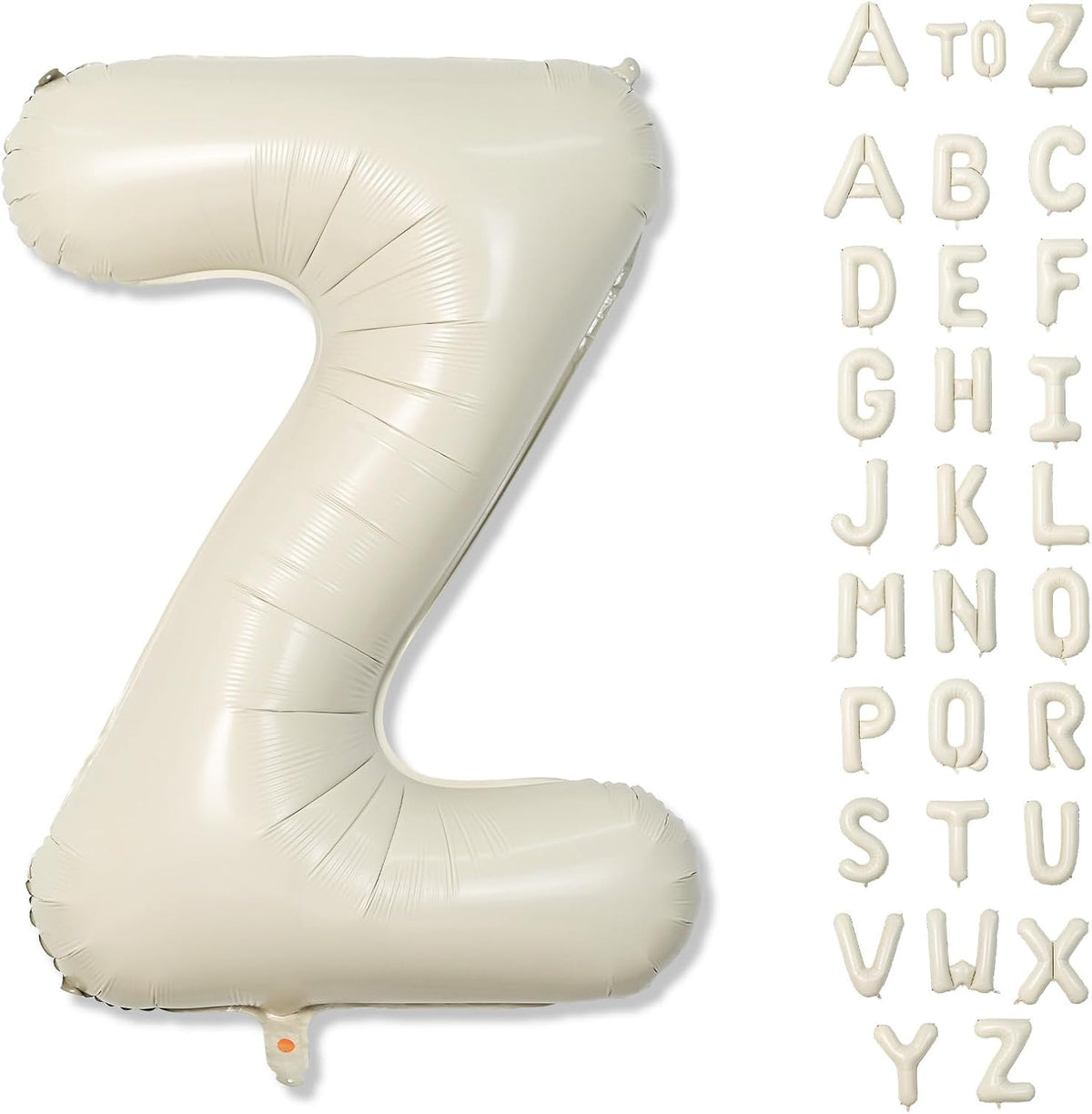 40 Inch Cream Letter Balloon 'Z' - 2 Pack, Self Inflating, Perfect for Birthday Parties, Unisex