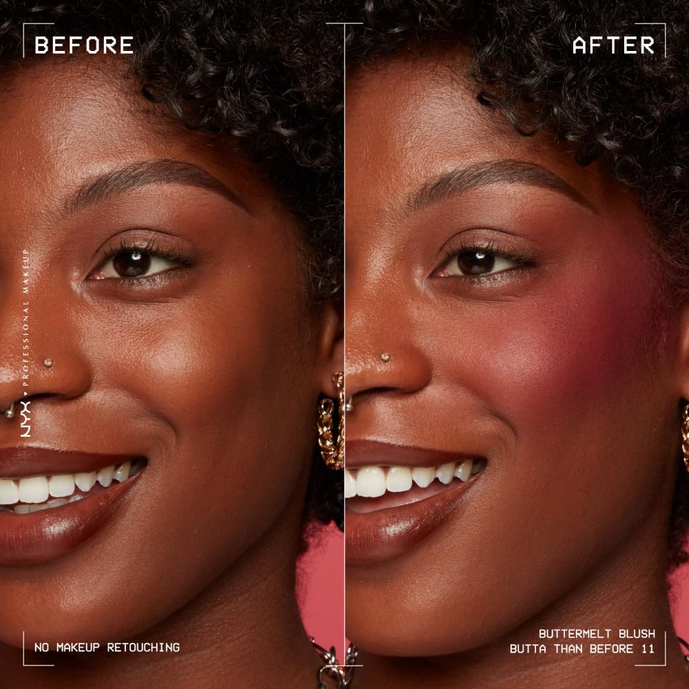 NYX PROFESSIONAL MAKEUP Buttermelt Powder Blush, Fade and Transfer-Resistant Blush, Up to 12HR Make