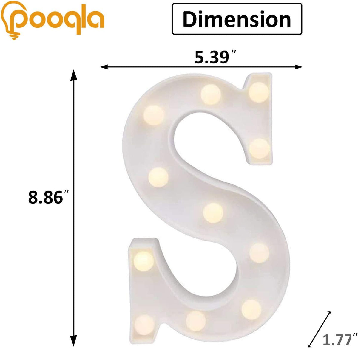 Pooqla LED Marquee Letter Lights, Warm White and Cool White Decorative Lighted Letters, Light Up