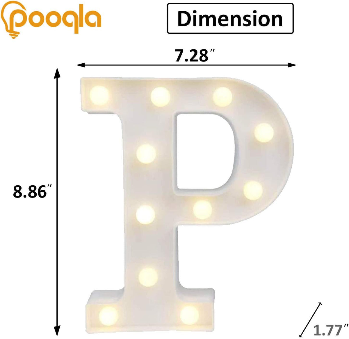 Pooqla LED Marquee Letter Lights, Warm White and Cool White Decorative Lighted Letters, Light Up