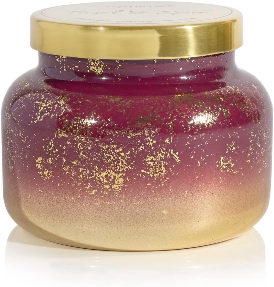 Capri Blue Glimmer Jar Candles - Luxury Holiday Scented Candles for Home - Long Lasting Soy Wax