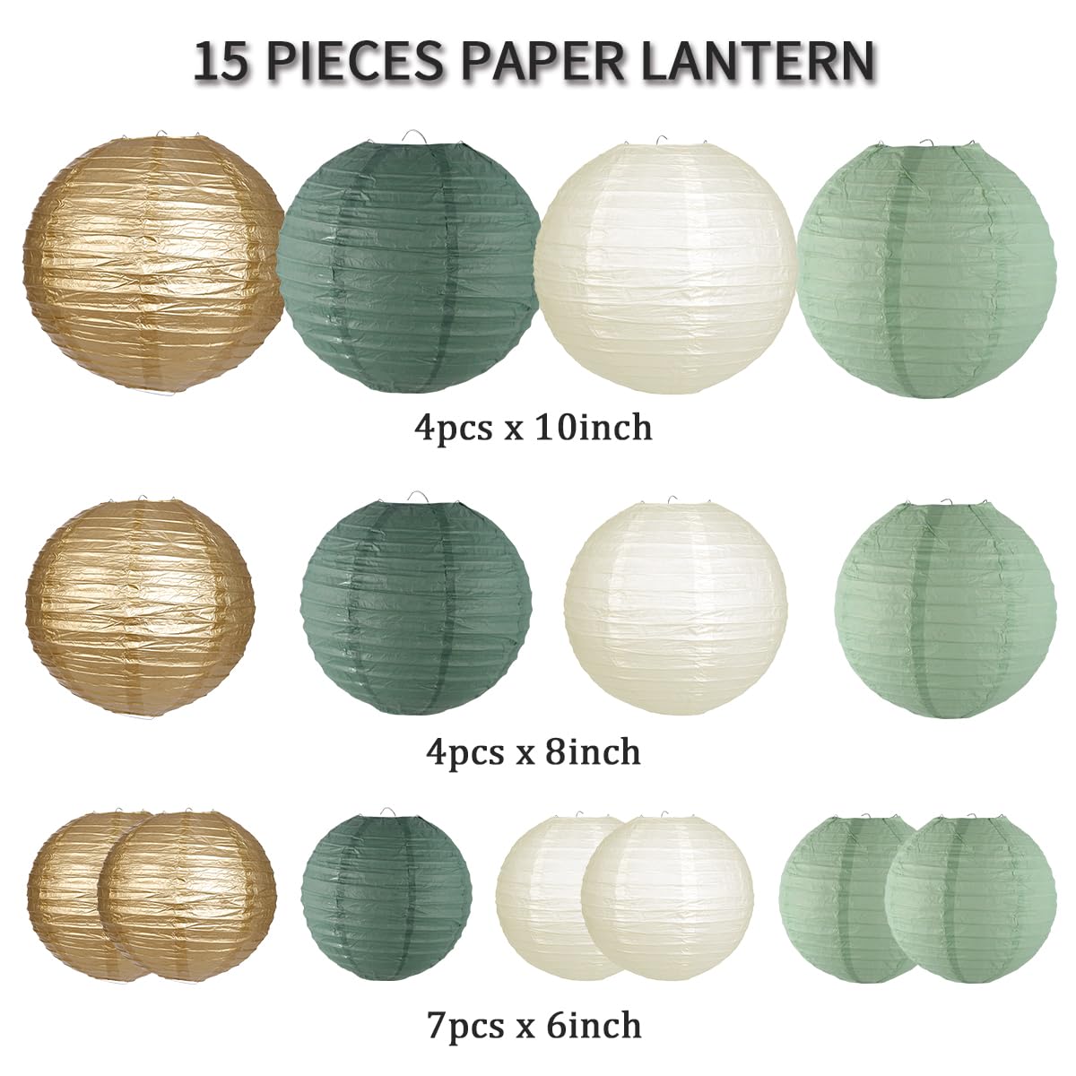 zilue Paper Lanterns Decorative, Round Hanging Paper Lanterns Decorations for Rustic Party Bridal