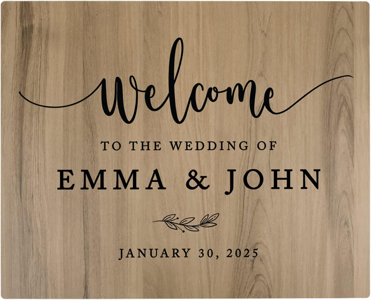 Andaz Press Large Wooden Welcome Sign for Wedding, Rustic Welcome Sign 16" x 20" Custom Names &