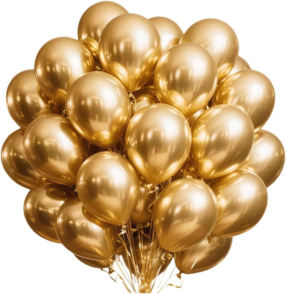 300 Pcs Gold Metallic Chrome Balloons 12 inch Gold Helium Party Balloon for Wedding Baby Shower