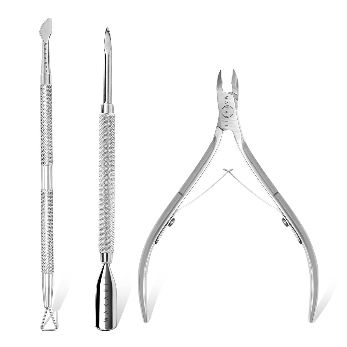 Makartt Cuticle Trimmer with Cuticle Pusher, Silver Nail Trimmer Nail Care Manicure and Pedicure