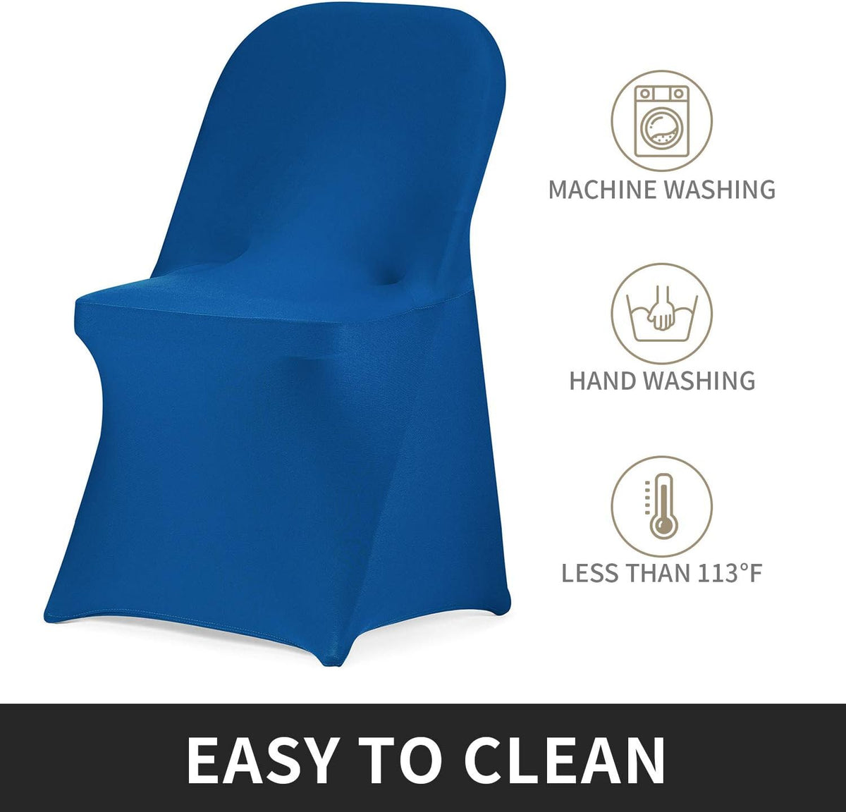 Peomeise Stretch Spandex Folding Chair Cover for Wedding Party Dining Banquet Event (Classic