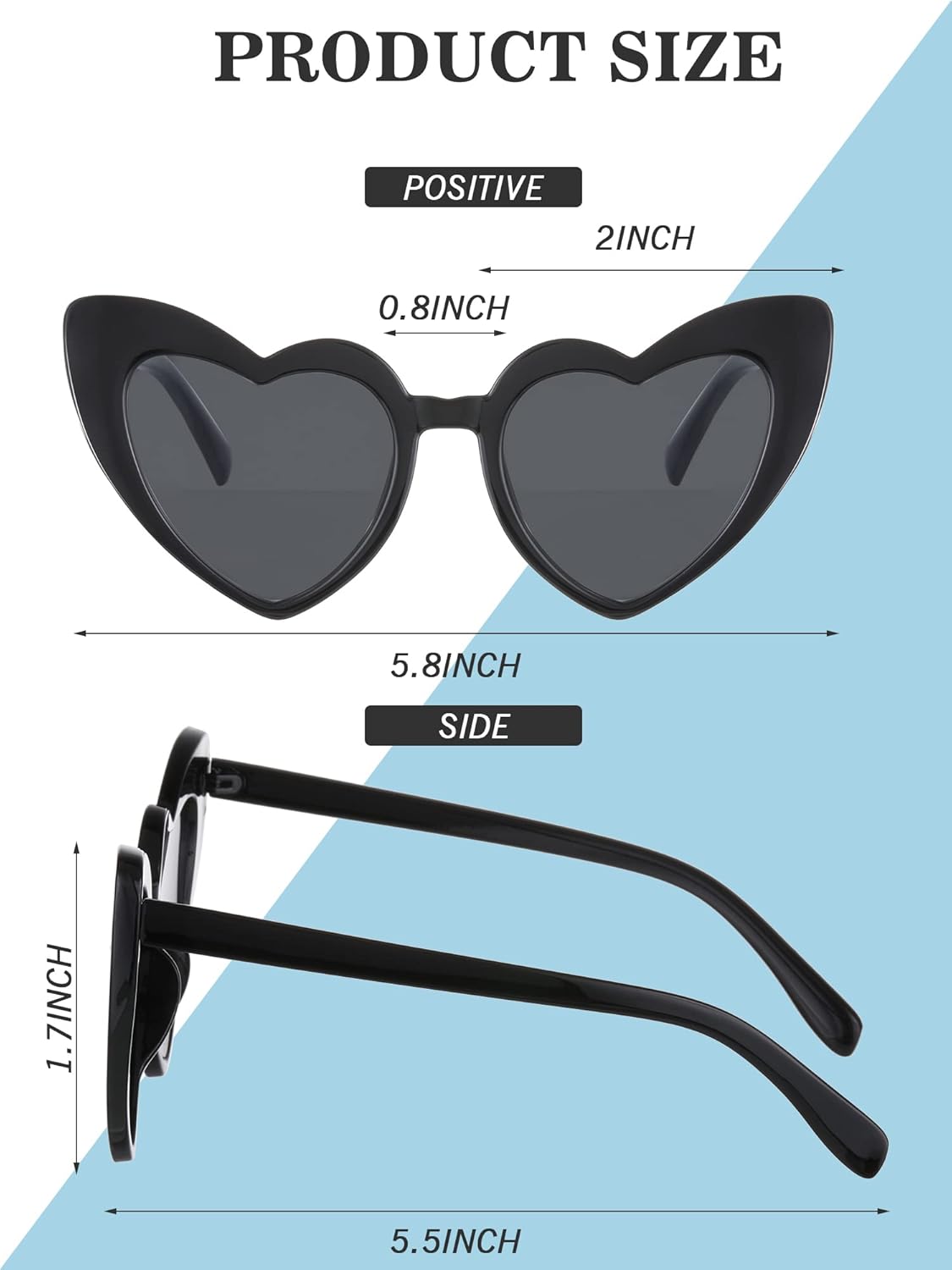 Flutesan 20 Pairs Retro Heart Sunglasses Vintage Cat Eye Heart Glasses Women Bachelorette Bride