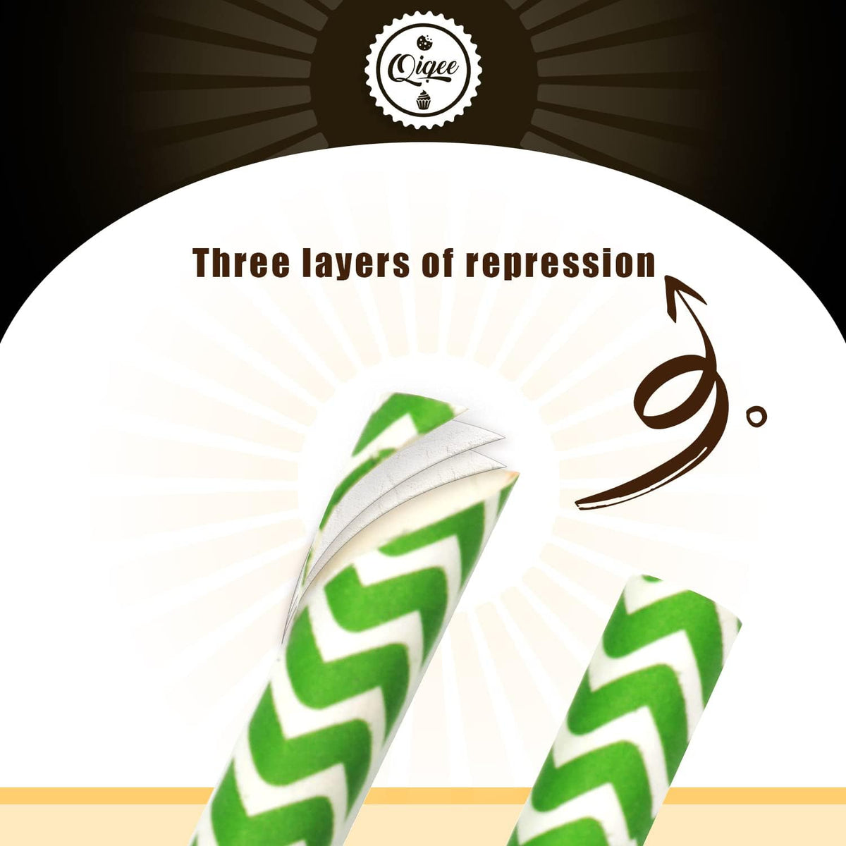 Green Paper Straws for Drinking Green Disposable Straws 150pcs Disposable Straws Bulk（10 Pattern）