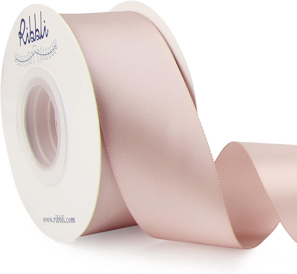 Ribbli Vanilla Double Faced Satin Ribbon,1-1/2” x Continuous 25 Yards,Use for Craft Bows Bouquet