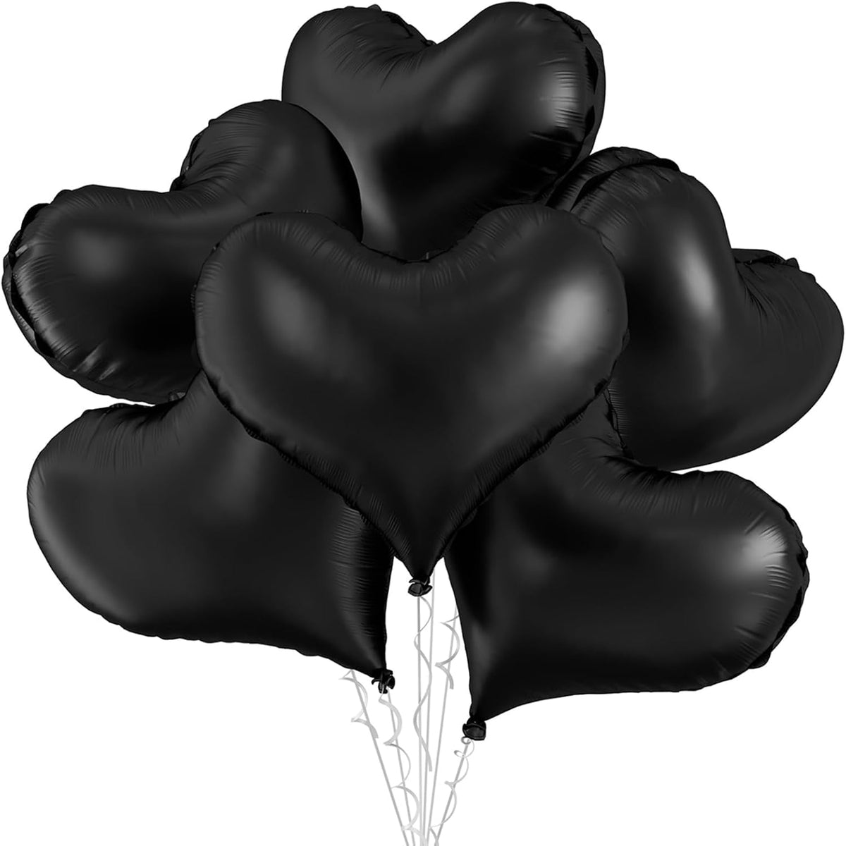 Black Heart Balloons,24Inch Large Black Heart Foil Balloons for Valentine's Day Birthday Wedding