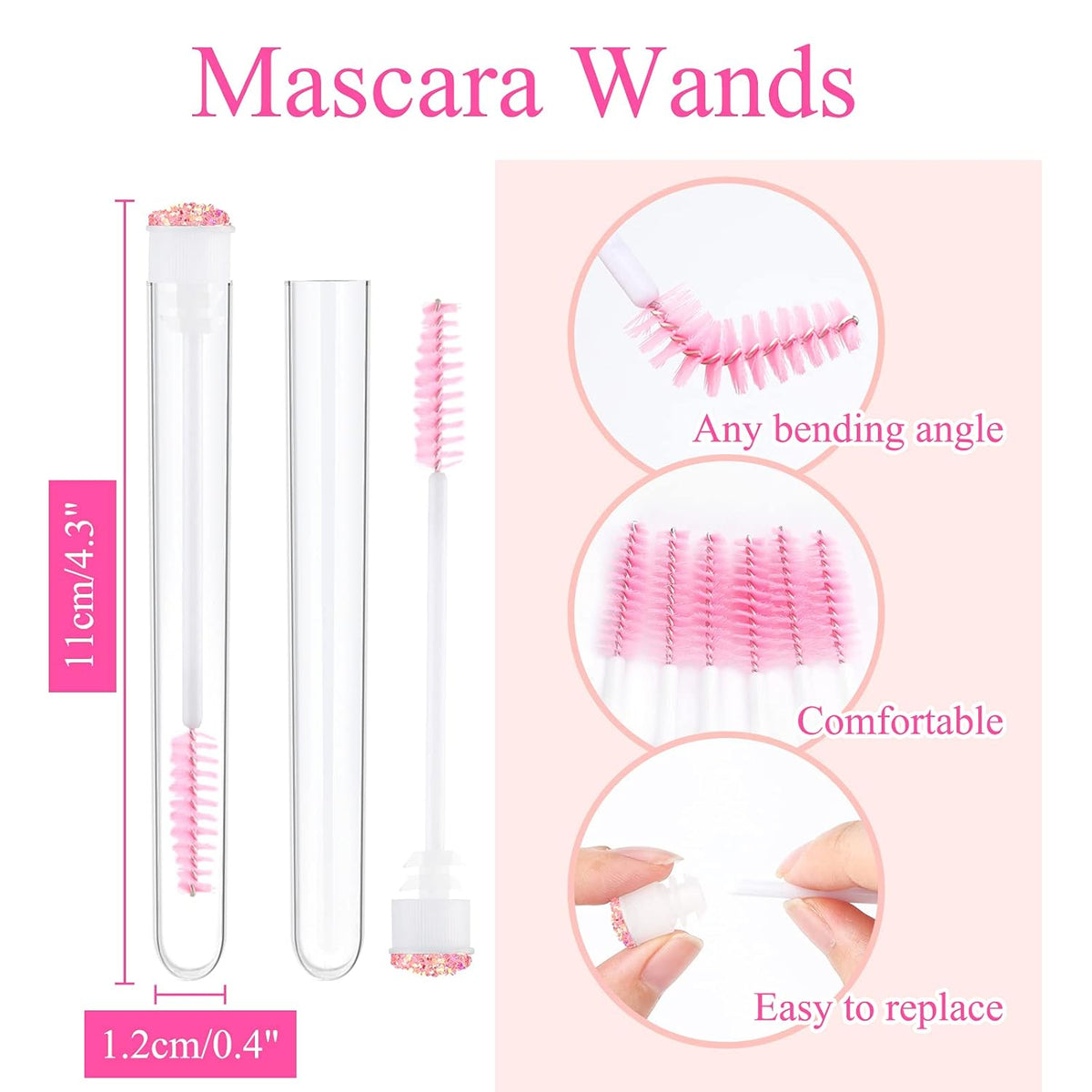 20pcs Eyelash brush Lash Wand Makeup tool Eyelash Extension supplies Cleaning brush Diamond Mascara