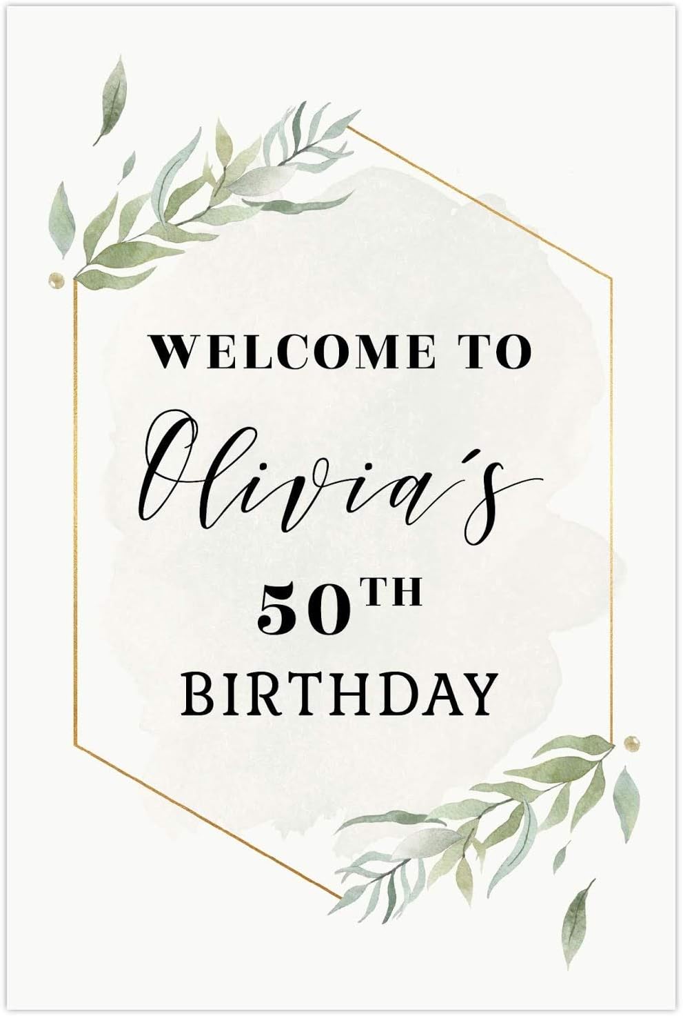 Andaz Press Personalized Extra Large Birthday Easel Board Party Sign, 12x18-inch, Modern Black