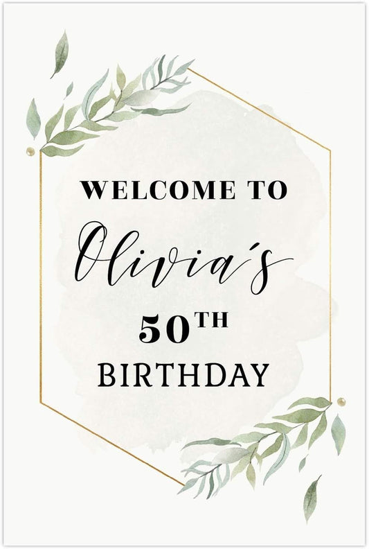 Andaz Press Personalized Extra Large Birthday Easel Board Party Sign, 12x18-inch, Modern Black