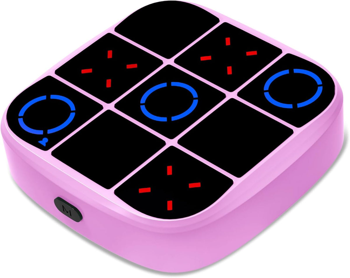 Tic-Tac-Toe Bolt Game, 4-in-1 Handheld Puzzle Games Console, Electronic Tic-Tac-Toe Game for