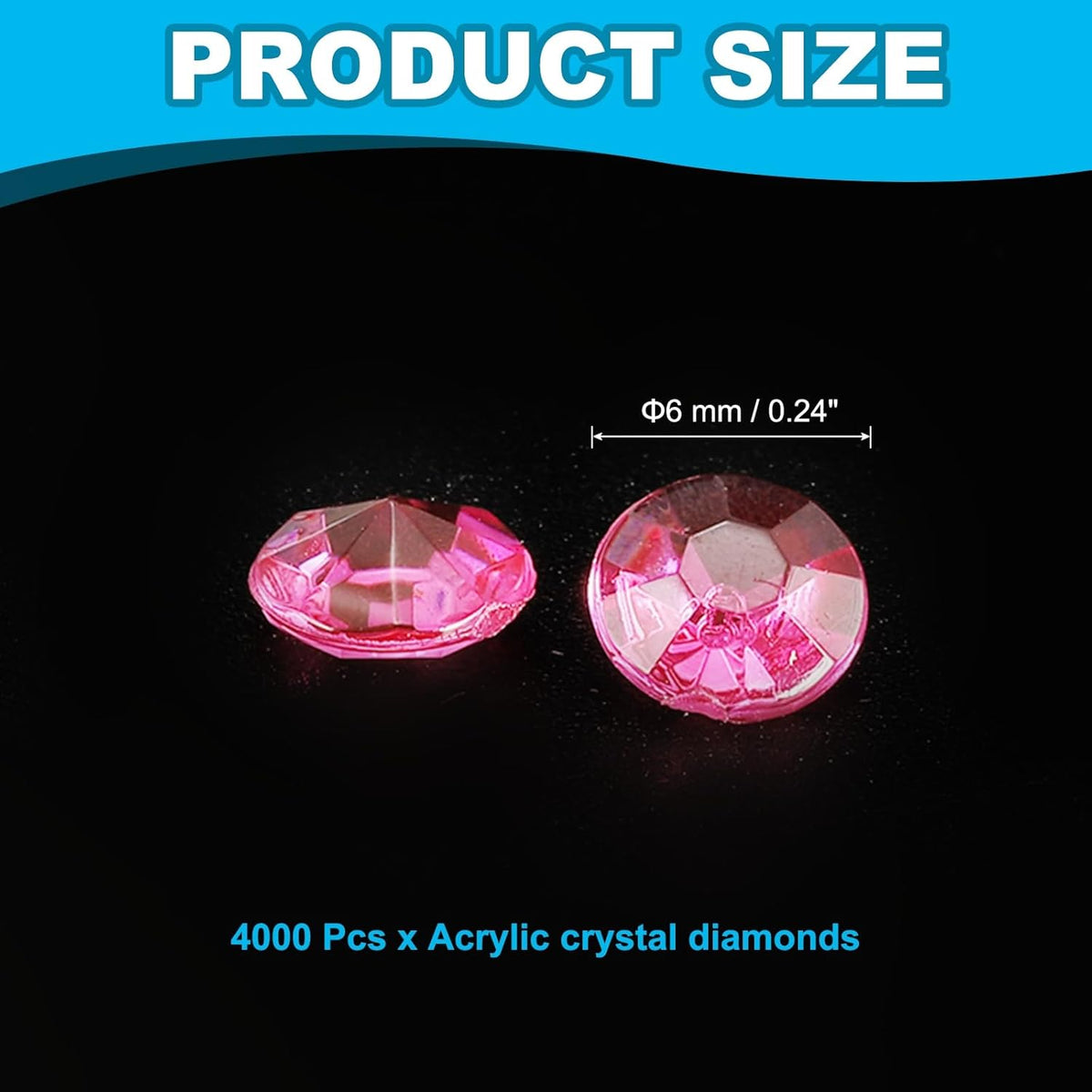 PATIKIL 4000 Pcs Wedding Table Scatter Confetti Crystals 6mm Acrylic Diamonds Vase Fillers Gems for