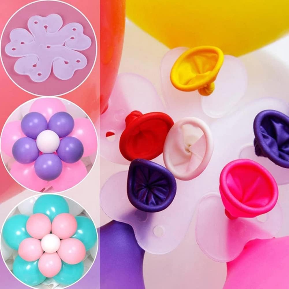 ROYALHOUSE Flower Balloon Clips Flower Shape Balloon Clips Holder 5 Balloon Clip for Party