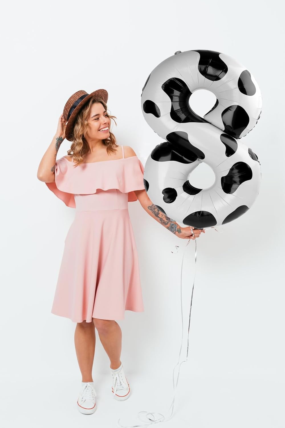 Cow Print Number Balloon Birthday Decorations, 40 inch Number balloon 0-9(Zero-Nine), Cow Balloon