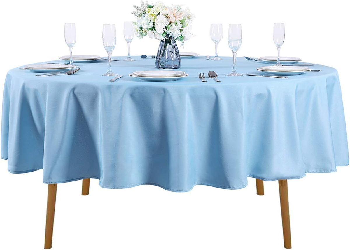 70 inch Round Tablecloth Washable Polyester Table Cloth Decorative Table Cover for Wedding Party