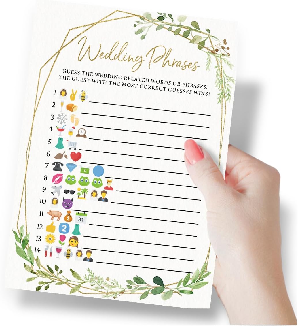 Printed Party Bridal Shower Games – Wedding Phrase Guessing Game, Fun Wedding Shower Activity