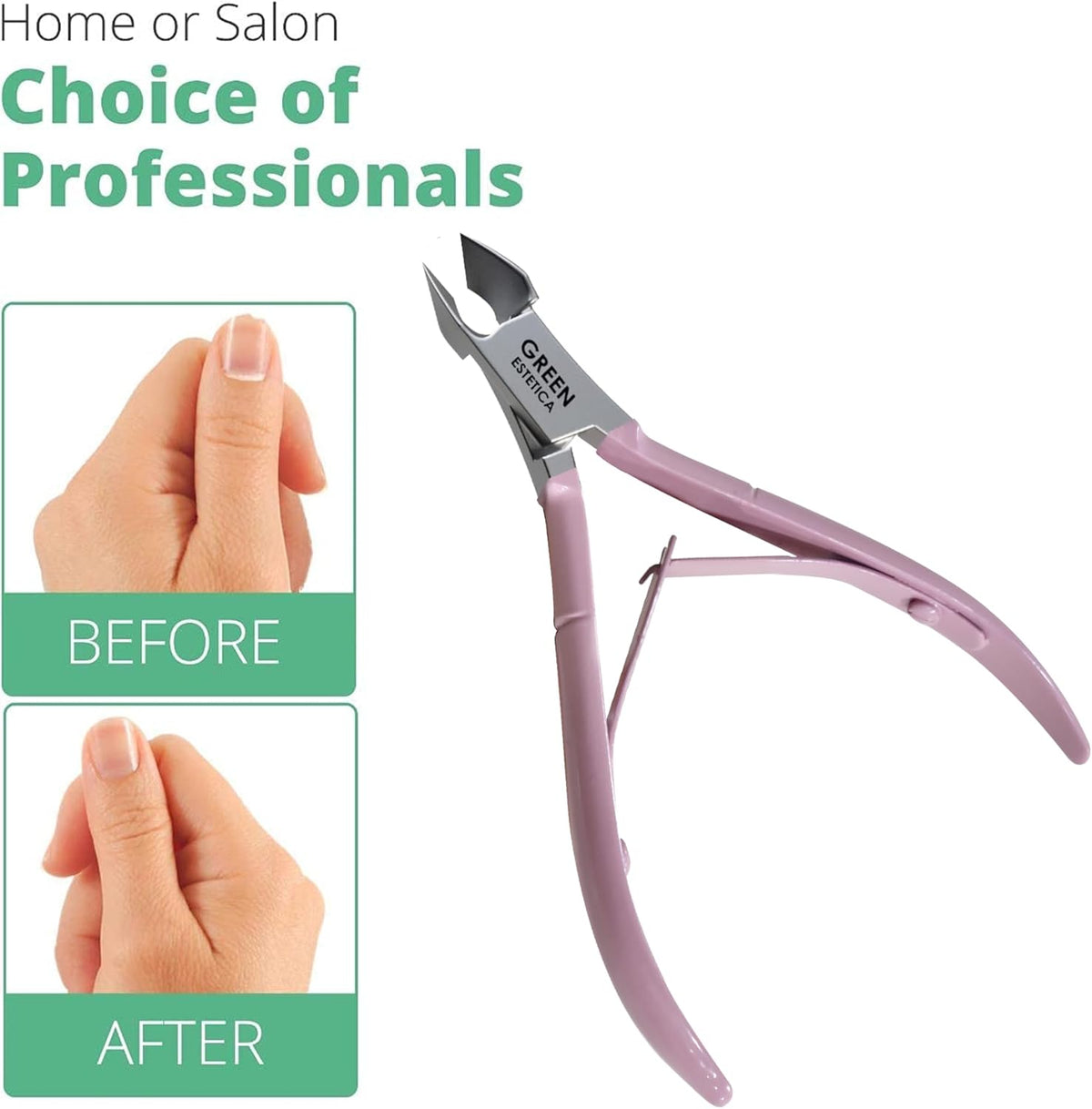 Professional Cuticle Trimmer with Cuticle Pusher Nail Cuticle Remover Nipper Silver Stainless Steel