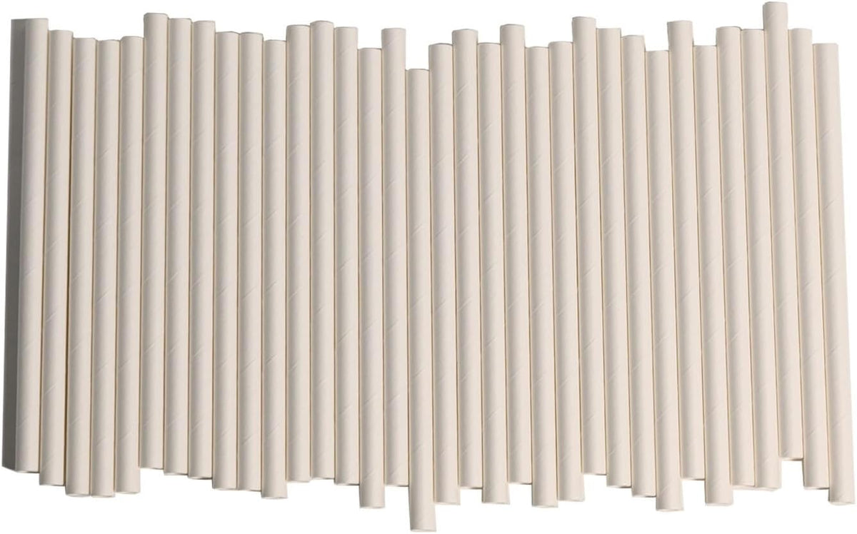Cocktail Drinking Straws Paper Disposable - 5.75" Small White Straw, Biodegradable Sip Stirrers