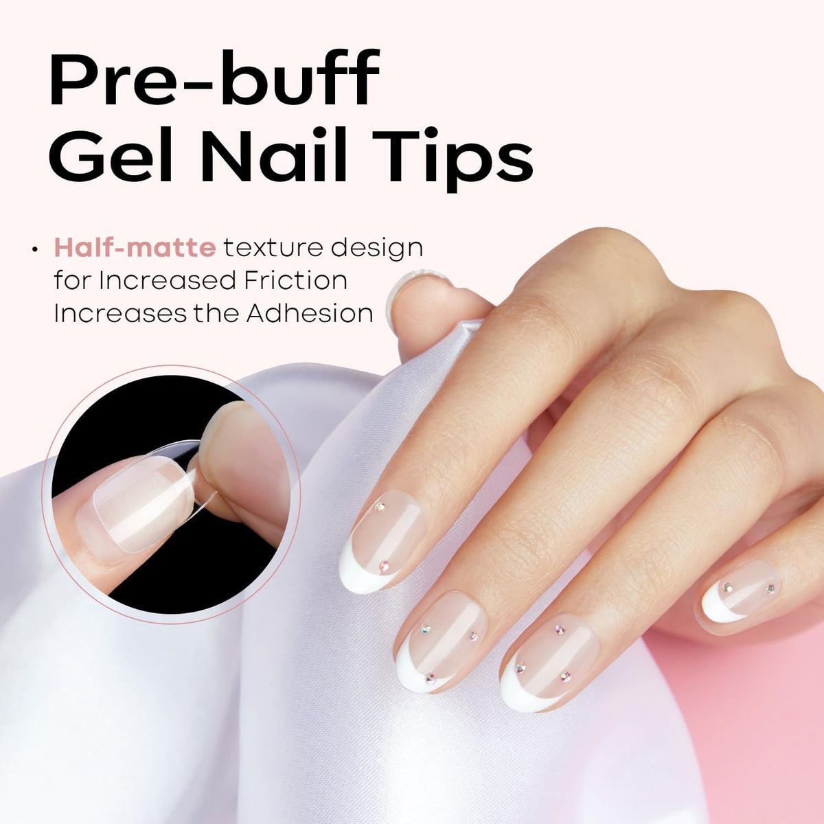 Modelones Extra Short Oval Round Nail Tips - 510Pcs Soft Fake Nails Tips Gel Pre-shaped Half Matte