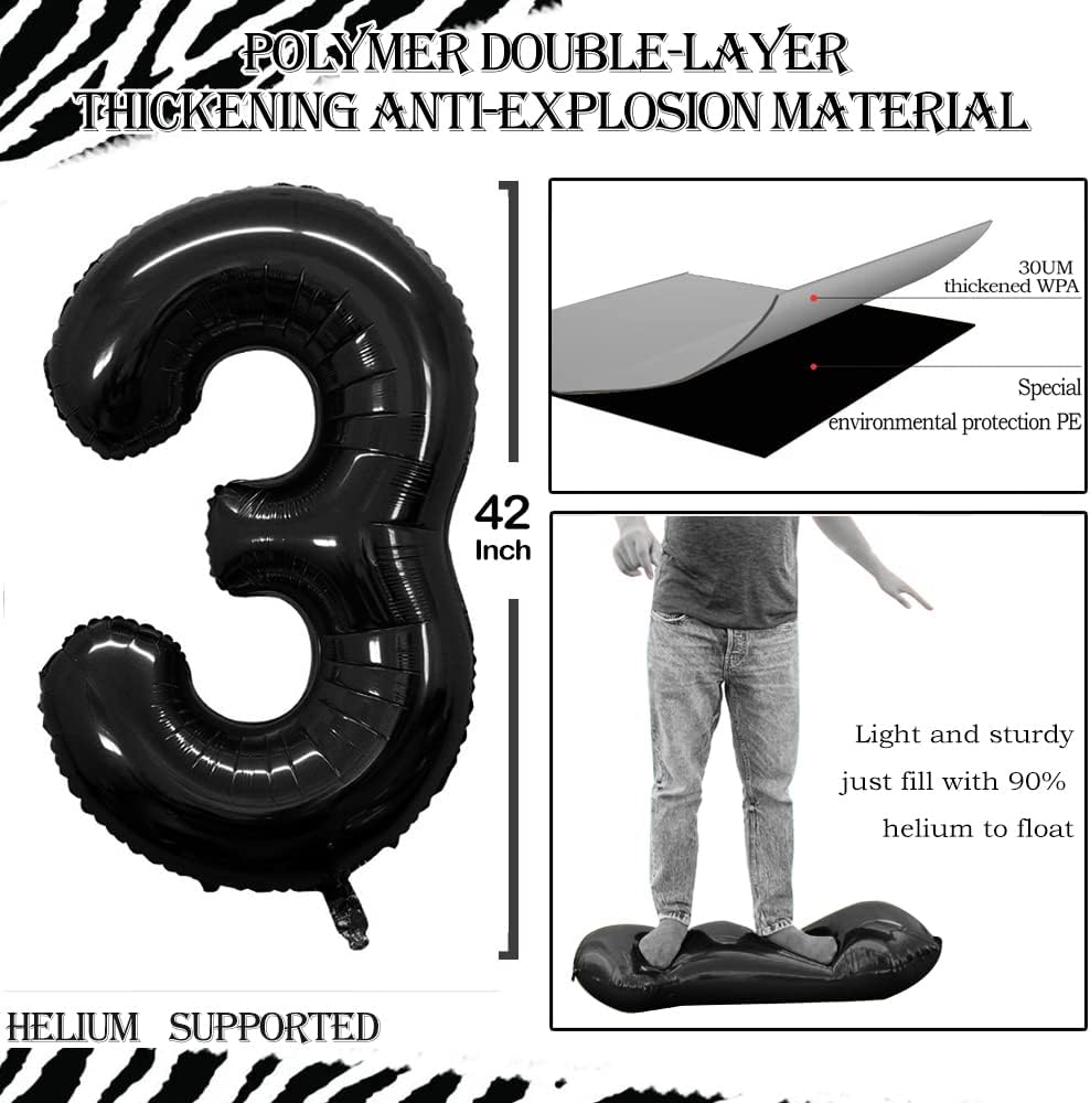 GOER Number 30 Balloons for 30th Birthday Party Decorations,42 Inch Jumbo Foil Helium Balloons for