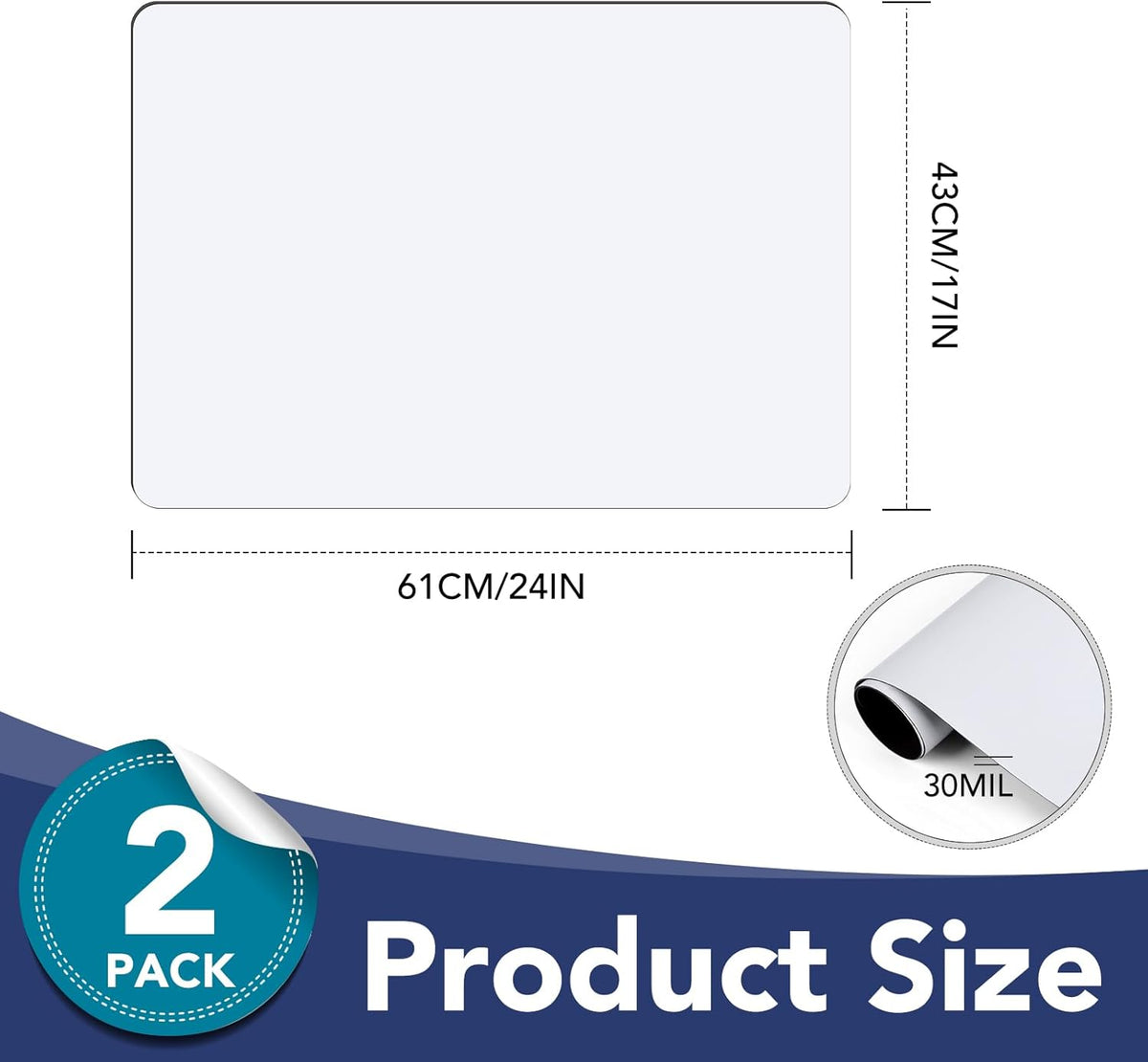 DIYMAG 2Pcs Blank Car Magnets,24x17 Inch Car Door Magnets Set Signs Rounded Corners Flexible