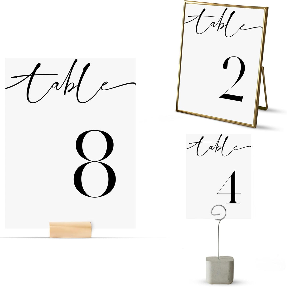 26 Pieces Table Numbers for Wedding Reception, Table Number 1-25 with Head Table Card, Double Sided